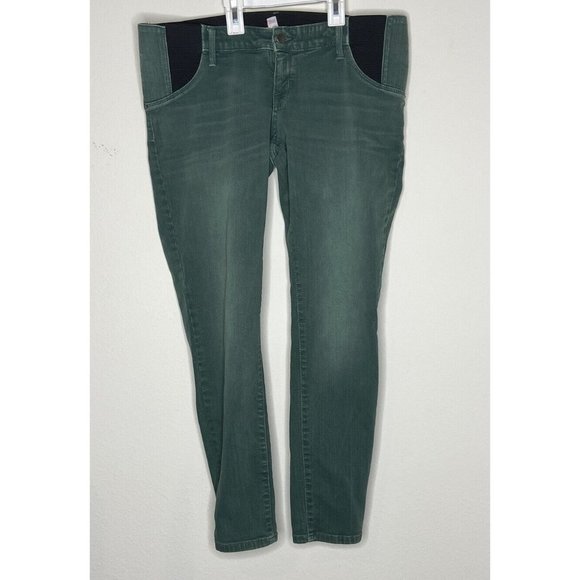 Ingrid & Isabel Maternity Women Size 8  Low Rise Green Washed Skinny Denim Jeans - Picture 1 of 16